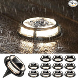 LUTEC 12 Pack Solar Driveway Lights, 12 LEDs IP67 Waterproof Outdoor Solar Dock Driveway Marker Lights for Step | Lumora