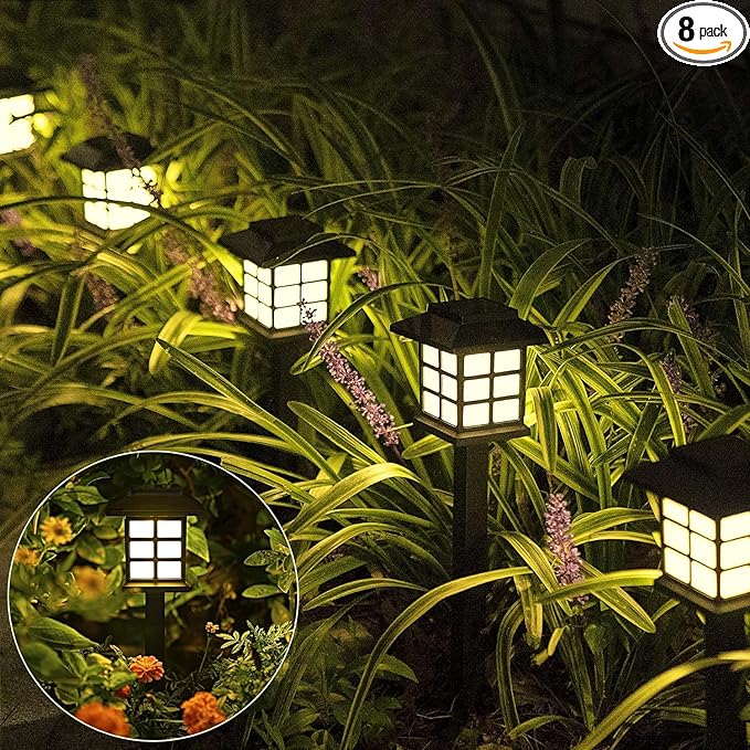 SOLPEX Solar Outdoor Lights,8 Pack Solar Path Lights, Walkway Lights Outdoor, Garden Light, Solar-Powered Pathway Waterproof for Garden