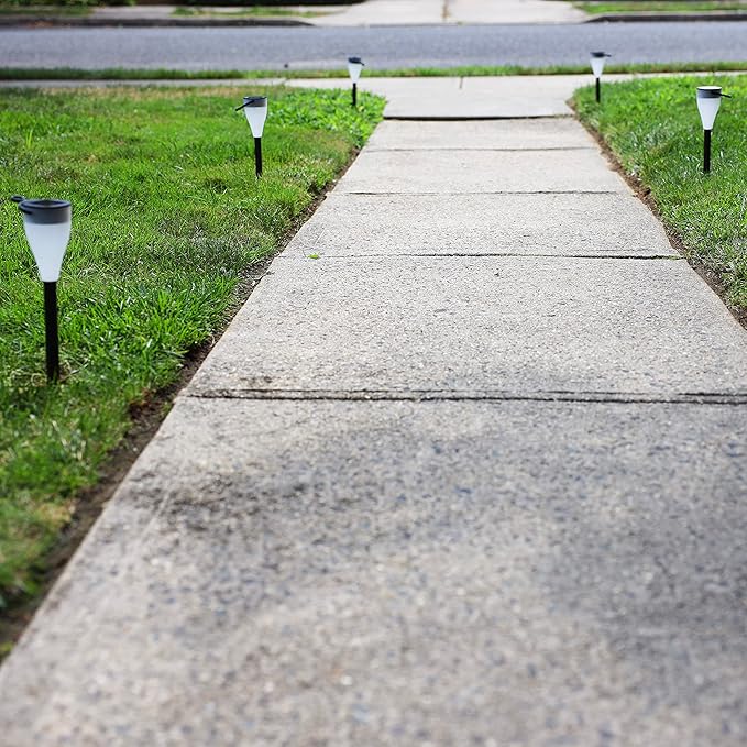 Bliss Hammocks Outdoors BSL-317 14'' Tall 6-Pack Solar Powered LED Pathway Lights, Outdoors,Garden Lights for | Lumora