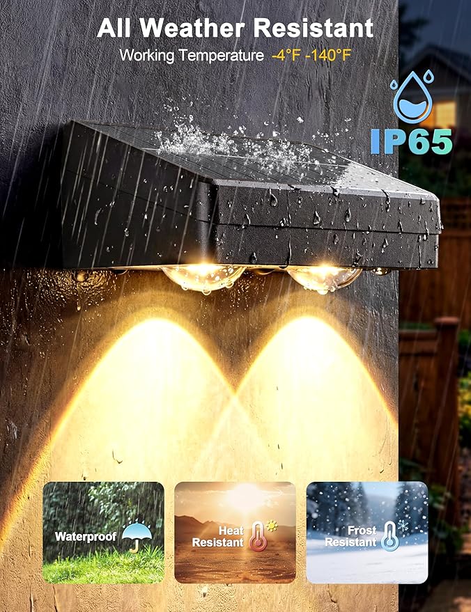 Fence Lights Solar Powered with Remote 12 Pack, Warm White, Cool White and RGB Color Glow LED Solar Lights Outdoor, Dusk to Dawn Solar Fence Lights for Patio, Backyard, Railing, Deck, and Wall