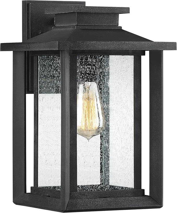 Quoizel Wakefield Vintage Wall Sconce, Coastal Armour 14 Inch 1-Light Earth Black Wall - Outdoor Path Light | Lumora