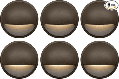 GKOLED Low Voltage LED Deck Lights, 12V AC/DC Landscape Step Railing Fence Light, 2W 2700K Accent Lighting Fixture, Die-cast Aluminum, Dark Brown, 6-Pack