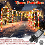 12-Pack 22" Christmas Candy Cane Lights Outdoor Pathway - Waterproof IP65, 8 Lighting Modes with Timer, Christmas | Lumora