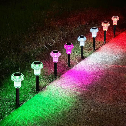 Solar Pathway Lights Outdoor 12 Packs, LED Driveway Light Solar Powered, Garden Decor, Mushroom SolarLights Outdoor Waterproof for Outside Yard, Sidewalk, Lawn, Patio, Landscape, Easter, Christmas
