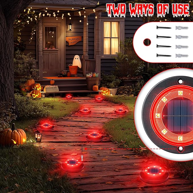 Flacchi Solar Ground Lights - Solar Powered Lights Outdoor Solar Disk Light Waterproof Landscape Light for Patio | Lumora