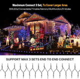 AmyHomie Multicolor Christmas Lights Outdoor, 300LED Lights with 8 Lighting Modes, End to End Connectable Fairy | Lumora