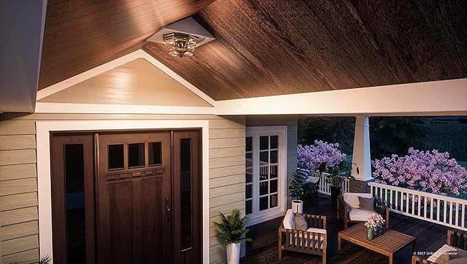 Urban Ambiance Luxury Colonial Outdoor Ceiling Light, Medium Size: 8" H x 15.25" W, with Tudor Style Elements | Lumora