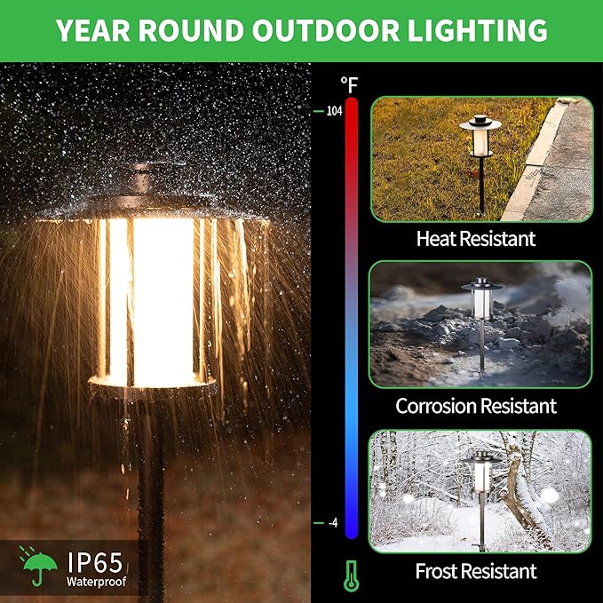 12V Landscape Path Light, 5 Color Temperature Selectable Pathlight LED, IP65 Waterproof Walkway Lights Low Voltage | Lumora