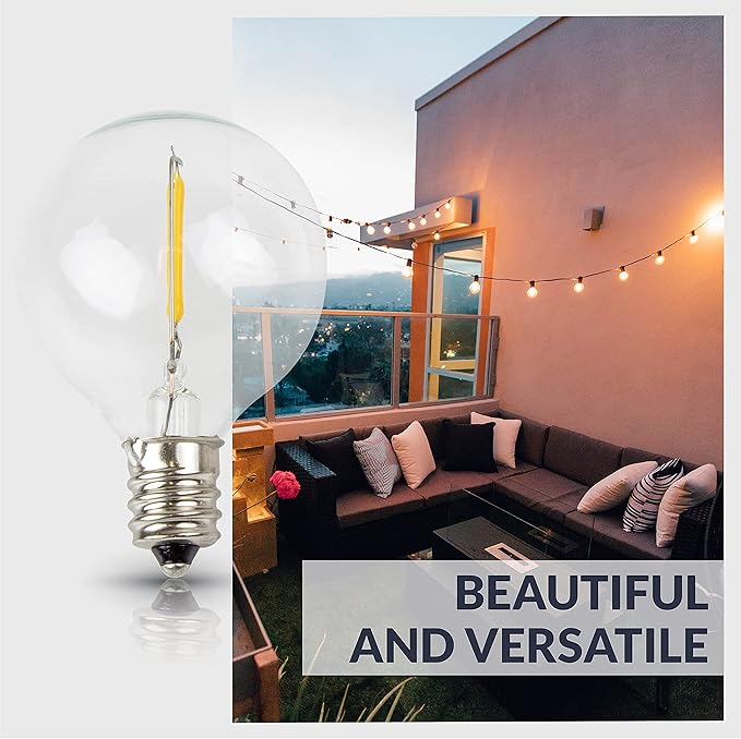 Newhouse Lighting G40LED25 25 Pack LED Clear Globe Outdoor String Fits E12 and C7 Base 1.57 Inch G40 Replacement | Lumora