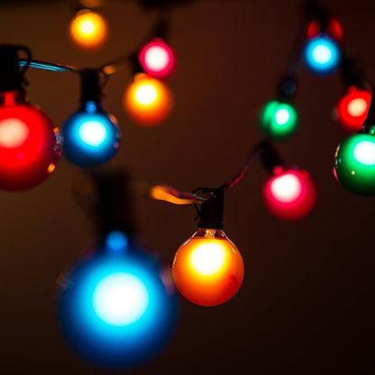 Hometown Evolution, Inc. G50 2" LED Assorted Colored Outdoor Globe String Lights (Black Wire, 25 ft)
