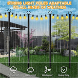 10 Pack String Light Poles,Poles for Outdoor String Lights 10 Ft Metal Poles with Fork for Outdoor String | Lumora