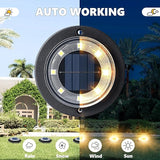 Flacchi Solar Lights Outdoor - Solar Powered Ground Lights Outdoor Solar Disk Light Waterproof Landscape Light for | Lumora