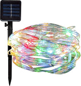 Hometown Evolution, Inc. Solar Powered Micro LED String Lights - 100 LED, 33 Feet - Multi Colored, 8 Modes, Outdoor | Lumora