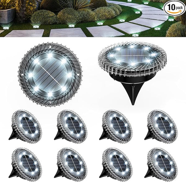 10 Pack Small Solar Ground Lights, Pathway Lights Waterproof, Outdoor Solar Light for Garden, Driveway, Walkway | Lumora