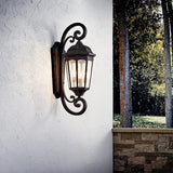Kichler Courtyard 40.50" 3 Light Outdoor Wall Light with Clear Seeded Glass in Rubbed Bronze | Lumora