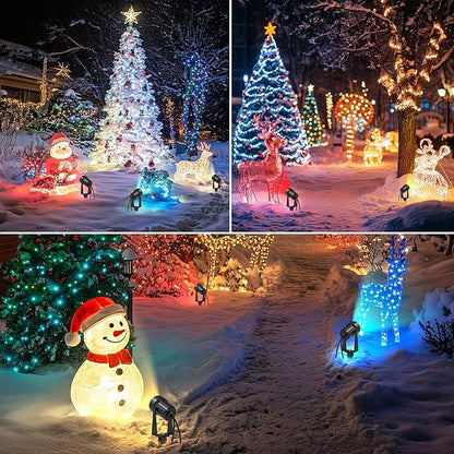 Banord RGBW Color Changing Outdoor Landscape Lighting, 8 Pack Low Voltage LED Outdoor Spotlight with Remote, IP65 Waterproof for Yard, Garden, Lawn