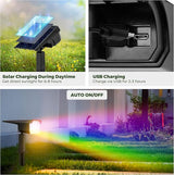 Kingsyard Solar Color Changing Lights 8 Colors, USB & Solar Powered Solar Lights Outdoor Waterproof IP68 | Lumora