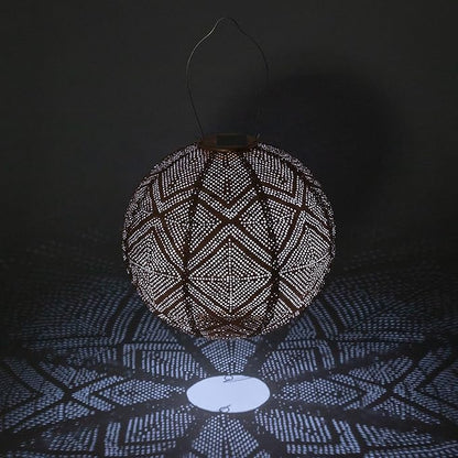 Allsop Soji Stella Market - 12" Handmade LED Outdoor Solar Lantern - Copper