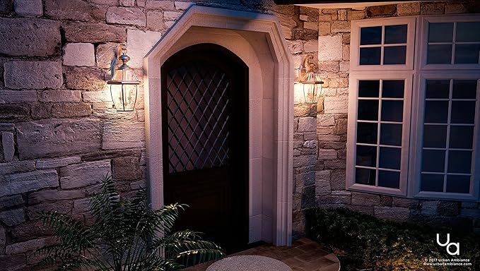 Urban Ambiance Luxury Colonial Outdoor Wall Light, Large Size: 20" H x 10.5" W, with Tudor Style Elements | Lumora