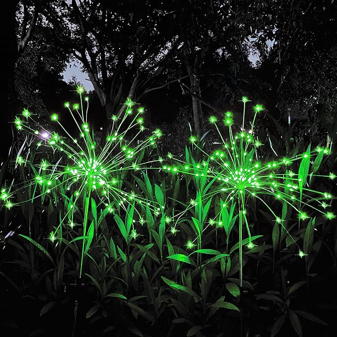 JJGoo Solar Firework Lights, 2 Pack 150 LEDs 2 Lighting Modes Solar Lights Outdoor Waterproof for Garden Patio | Lumora