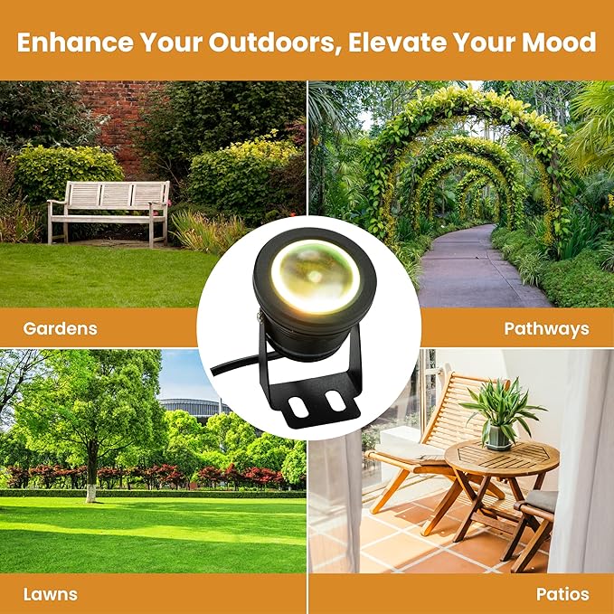 12Vmonster Color Changing RGB IP68 LED Outdoor Spot Light – 12V 10W Waterproof Garden Lighting – Multicolor | Lumora