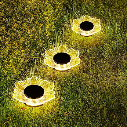 Roaming Acrylic Petal Bury Light 3-Pack Suitable for Gardens, Courtyards, Terraces, Corridors, Alleys, and Pedestrian Walkways (Petal)