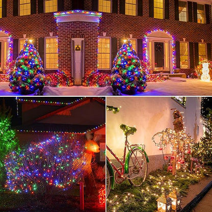 Color Changing Christmas Lights - Christmas Tree Lights - 180FT 500 LED with 11 Modes, Warm White and Multi & Color Christmas Light String, for Xmas Tree Decorations Garden Party