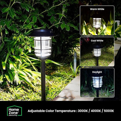 Mesh Linkable Series 6-Pack Solar LED Security Pathway Light w/ LiFePO4 Battery, 300LM, Auto-linking, 110°x16 ft Motion Detection, CCT 3000K/4000K/5000K, 4-Channel Settings, Stainless Steel, Bronze