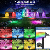 LANSOW Solar Spot Lights Outdoor Color Changing, 2 Pack/7 Modes Waterproof Solar Christmas Landscape Spotlights | Lumora