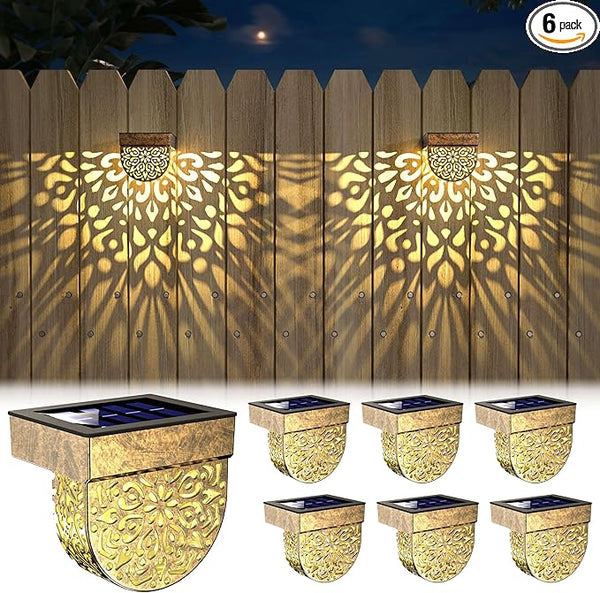 Solar Fence Lights 6 Pack Solar Step Lights Outdoor Waterproof LED Solar Powered Wall Lights Outdoor Decorations | Lumora