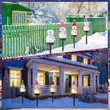 4 Pcs Christmas Snowman Pathway Lights Solar Outdoor Snowman Stakes Lights LED Waterproof Decorative Lamp Christmas | Lumora
