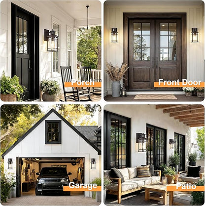 OKELI Motion Sensor Outdoor Wall Lights-Dusk to Dawn Porch Light,Brown Outdoor Lights Fixture,3 Lighting Modes Waterproof Anti-Rust Outdoor Lights for House Porch Garage (2 Pack
