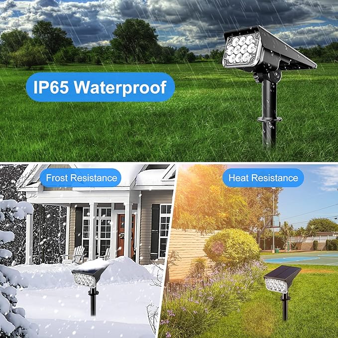 T-SUNUS 8 Pack Solar Color Landscape Spotlights, IP65 Waterproof Solar Powered Spot Light Wall Lights, 2-in-1 | Lumora