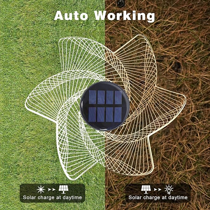 Solar Ground Flora Lights Outdoor,Solar Ground Lights for Yard, Wall, Deck, Garden, Pathway Garden Decor Gifts for Women Men Mom Grandma (Warm White)