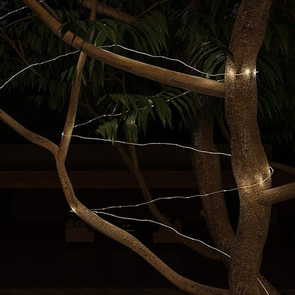 Pure Garden Solar-Powered 100 Fairy Lights, Warm White