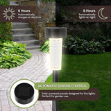 Solar Lights Outdoor Waterproof Garden Lights - 6-Pack LED Outdoor Lights - Cold White Solar Pathway Lights | Lumora