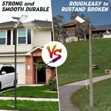 10FT Outdoor Solar Street Light Pole, Heavy Duty Galvanized Steel Lamp Post with Rebar Base, Waterproof for | Lumora