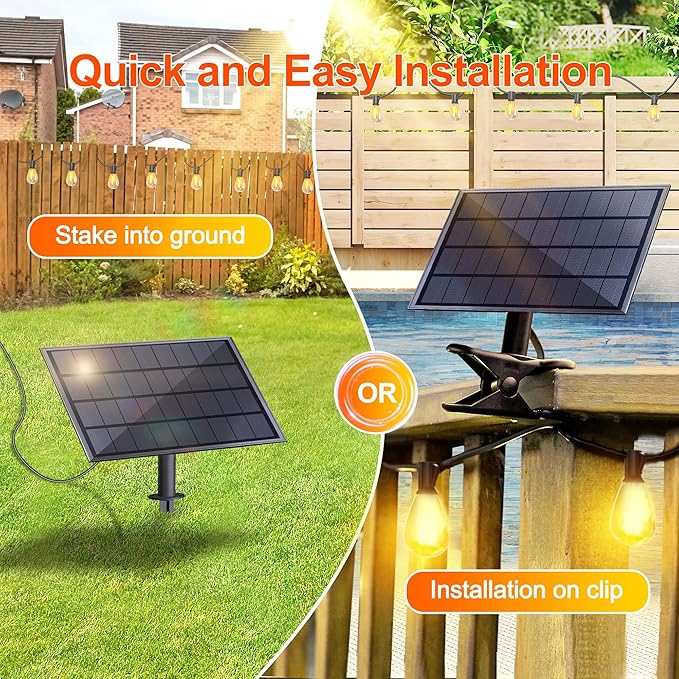 Stright Solar String Light for Outside 120FT with with USB Charging & Remote, Weatherproof Shatterproof LED S14 | Lumora
