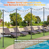 String Light Poles 1 Pack,Poles for Hanginig Outdoor String Lights with Fork and Fence Clamp | Lumora