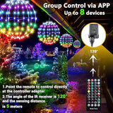 Joomer Smart RGB Christmas Hanging Ball Lights, 12in 108 LED Foldable Color Changing Xmas Light, App and Remote | Lumora