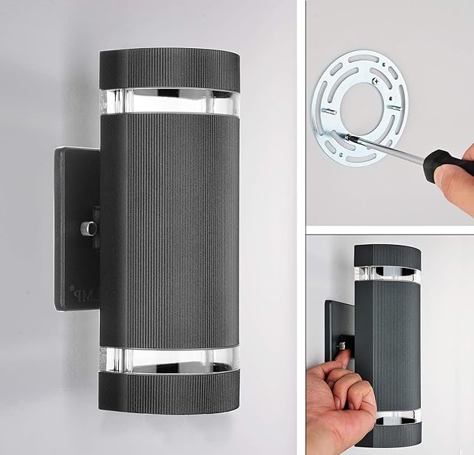 LED 2 Pack Semi Cylinder Up and Down Lights Outdoor Wall Light,Body in Aluminum Waterproof Outdoor Wall Lamps,3000k | Lumora