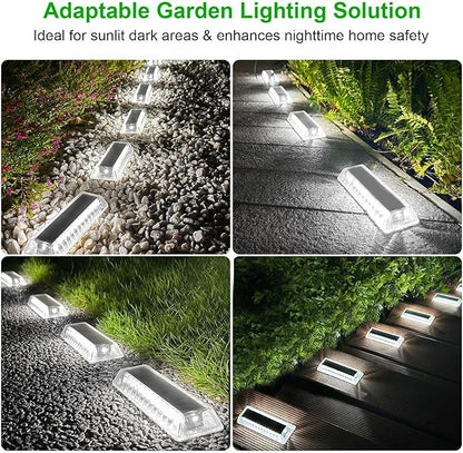 Lacasa Solar Deck Lights, Solar Light Outdoor Waterproof IP68, 8 Pack Solar Powered Pathway Yard Driveway Step Landscape Lights, LED Lighting 50LM for Garden Path Walkway Stair Patio, Cool White 6000K