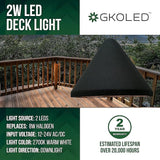 GKOLED Low Voltage Deck Lights Pack, 6pcs Round Deck Lights with 6pcs Cone Deck Lights | Lumora