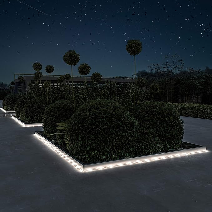 Outdoor Solar Rope Light- Solar Powered Cable String 100 LED Lights with 8 Modes for Patio, Backyard, Garden, Events by Pure Garden (Cool White)