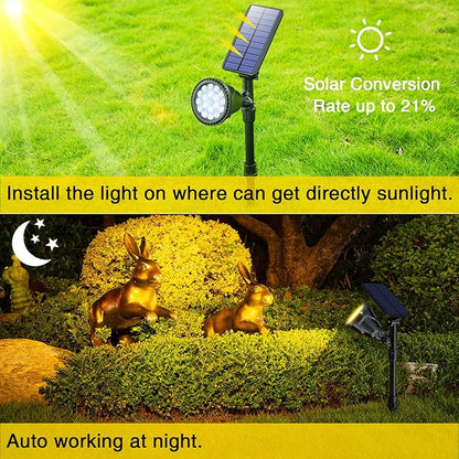 ROSHWEY Solar Spot Lights Outdoor Spotlight 18 LED Waterproof Landscape Spotlight for Garden Lawn Backyard Patio Porch Wall Deck Garage (WarmWhite- 2 Pack)