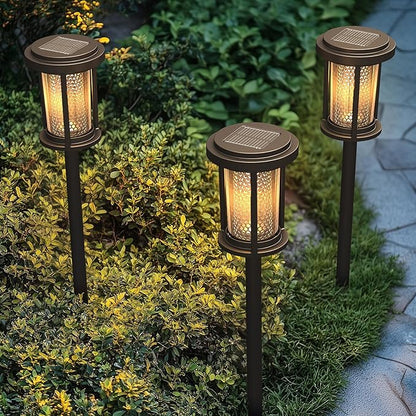 Solar Yard 4-Pack Solar Pathway Lights Outdoor, Solar Powered Landscape Lighting with Honeycomb Structure, Garden Path Lights Outside Waterproof for Pathway, Porch, Walkway, Driveway