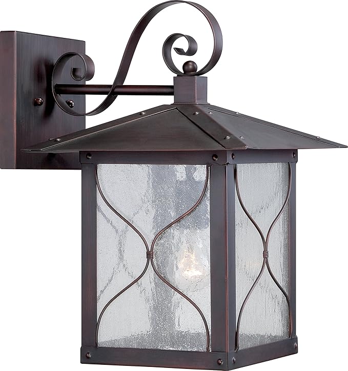 Nuvo Lighting 60/5613 Vega Large One Light Wall Lantern 100-watt A19 Outdoor Porch and Patio Lighting with Clear Seeded Glass, Classic Bronze