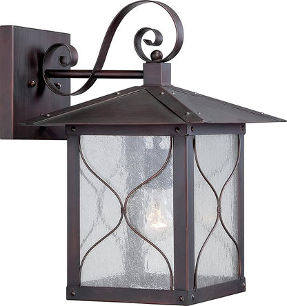Nuvo Lighting 60/5613 Vega Large One Light Wall Lantern 100-watt A19 Outdoor Porch and Patio Lighting with Clear Seeded Glass, Classic Bronze