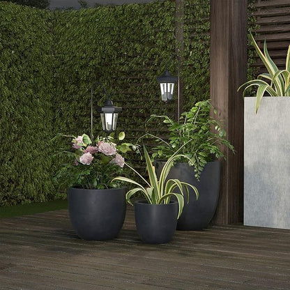 Set of 2 Solar Lanterns - Waterproof Hanging Coach LED Lights with Shepherd Hooks for Mounting - Garden Decor for Outside by Pure Garden (Black)
