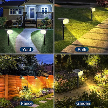 Solar Spot Lights Outdoor - 74 LED 3 Lighting Modes 2-in-1 Solar Landscape Spotlights, IP65 Waterproof Outdoor Solar Lights for Yard Garden Pathway Outside Landscape - 4PK